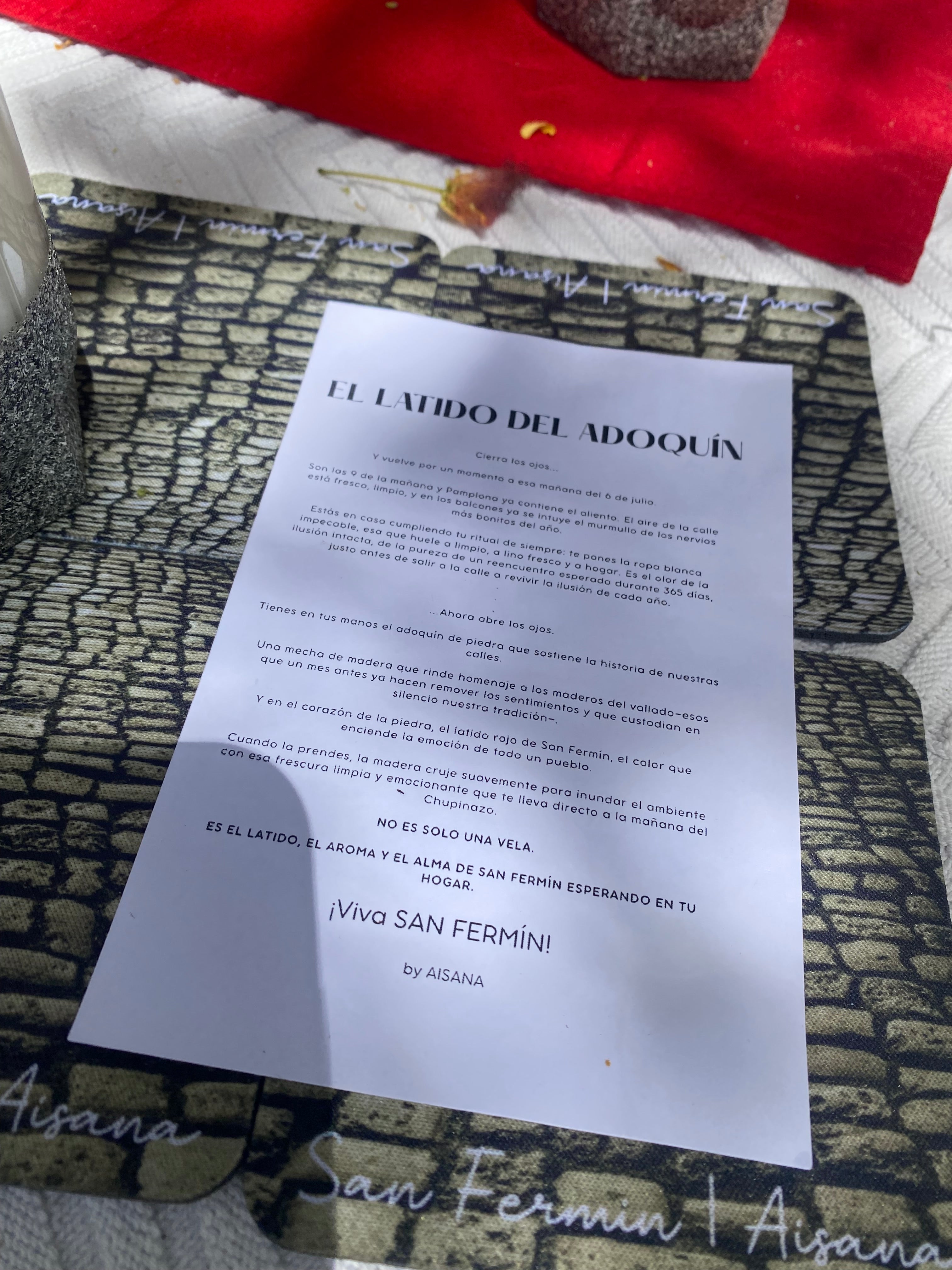 Vela artesanal de san Fermín - El latido del adoquín - pamplona (navarra) - cera de soja natural para regalar